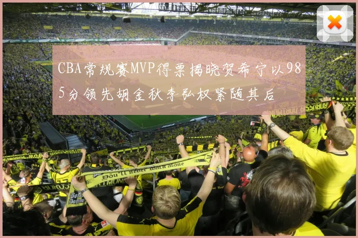 CBA常规赛MVP得票揭晓贺希宁以985分领先胡金秋李弘权紧随其后